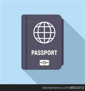 Passport icon flat vector. Id card. Badge access. Passport icon flat vector. Id card