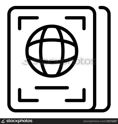 Passport icon outline vector. Id document. Travel identification. Passport icon outline vector. Id document