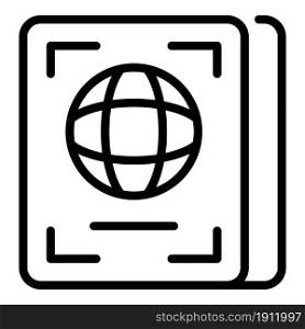 Passport icon outline vector. Id document. Travel identification. Passport icon outline vector. Id document