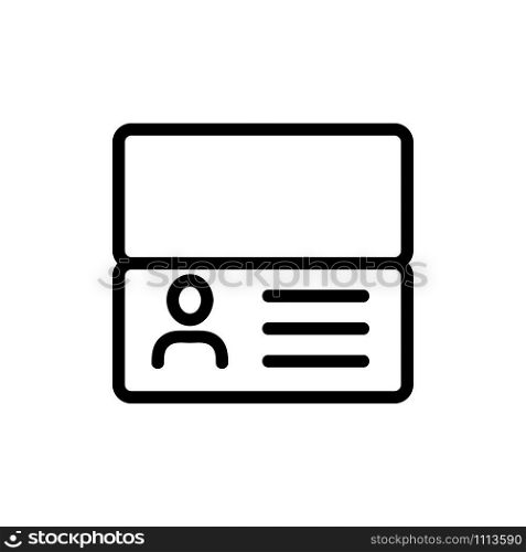 Passport icon vector. A thin line sign. Isolated contour symbol illustration. Passport icon vector. Isolated contour symbol illustration