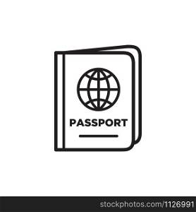 passport icon vector logo template in trendy flat style