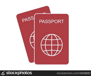 Passport id in flat design. Identification document for international travel. Illustration of citizen nationality. Pass template for tourism. Isolated passport of legal id. World icon with globe. EPS 10