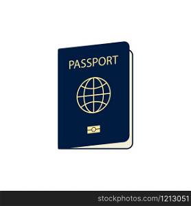 passport isolated on white bacground in flat style, vector illustration. passport isolated on white bacground in flat style, vector
