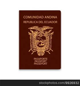 Passport of Ecuador. Citizen ID template. Vector illustration. Passport of Ecuador. Citizen ID template. for your design