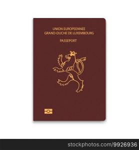 Passport of Luxembourg. Citizen ID template. Vector illustration. Passport of Luxembourg. Citizen ID template. for your design