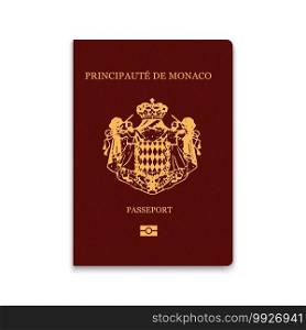 Passport of Monaco. Citizen ID template. Vector illustration. Passport of Monaco. Citizen ID template. for your design