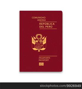 Passport of Peru. Citizen ID template. Vector illustration 