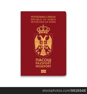 Passport of Serbia. Citizen ID template. Vector illustration 
