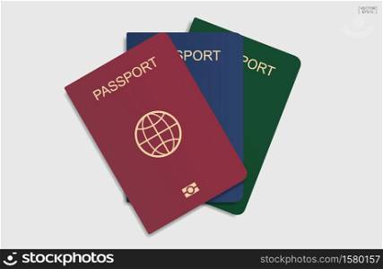 Passport on white background. Vector illustration.
