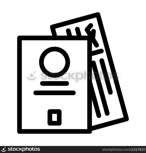 passport traveler document line icon vector. passport traveler document sign. isolated contour symbol black illustration. passport traveler document line icon vector illustration