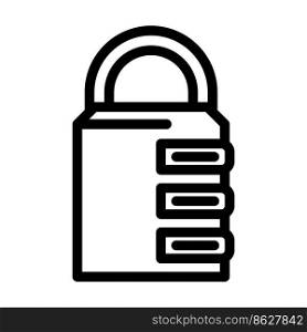 password padlock line icon vector. password padlock sign. isolated contour symbol black illustration. password padlock line icon vector illustration