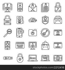 Password recovery icon outline vector. Computer lock. Mail password. Password recovery icon outline vector. Computer lock