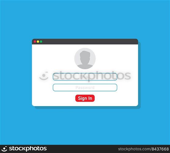 Password registration window. Vector illustration. stock image. EPS 10.. Password registration window. Vector illustration. stock image. 