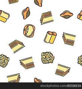 Pasta Delicious Food Meal Cooking Vector Seamless Pattern Thin Line Illustration. Pasta Delicious Food Meal Cooking vector seamless pattern