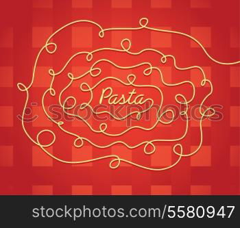 Pasta food sign with playful spaghetti texture design