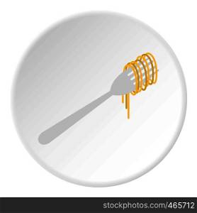 Pasta icon in flat circle isolated on white background vector illustration for web. Pasta icon circle