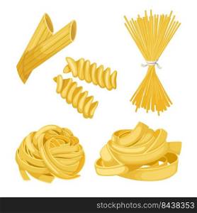 pasta italian food set cartoon. dish sauce, meal plate, healthy delicious spaghetti pasta italian food vector illustration. pasta italian food set cartoon vector illustration