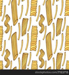 Pasta seamless pattern. Background with different types of pasta. Italian food design. Pasta seamless pattern. Background with different types of pasta. Italian food design.