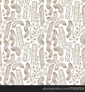 Pasta seamless pattern. Outline sketched background with different types of pasta. Italian food for menu design. Pasta seamless pattern. Outline sketched background with different types of pasta. Italian food for menu design.