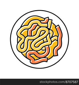 pasta sweet potato color icon vector. pasta sweet potato sign. isolated symbol illustration. pasta sweet potato color icon vector illustration