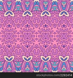 Pastel bohemian ethnic seamless pattern ornament. Pink and violet ornamental design. Abstract Tribal vintage ethnic seamless pattern ornamental. rare geomertric art background.