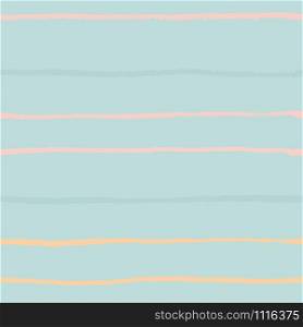 Pastel color horizontal textured lines on turquoise trendy seamless pattern background. Design for wrapping paper, wallpaper, fabric print, backdrop. Vector illustration.. Pastel color horizontal textured lines pn turquoise trendy seamless pattern background.