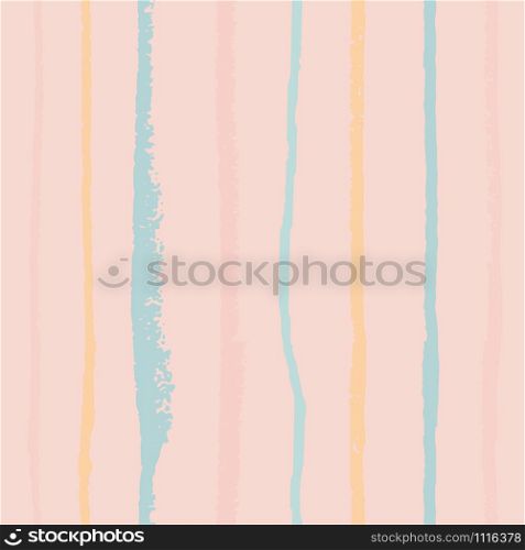 Pastel color vertical textured lines on pink seamless pattern background. Design for wrapping paper, wallpaper, fabric print, backdrop. Vector illustration.. Pastel color vertical textured lines on pink seamless pattern background.