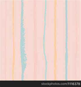 Pastel color vertical textured lines on pink seamless pattern background. Design for wrapping paper, wallpaper, fabric print, backdrop. Vector illustration.. Pastel color vertical textured lines on pink seamless pattern background.