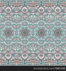 Pastel coloros victorian style ornamental pattern design. Ethnic seamless vintage art background.. Cute wallpaper bohemian background texture seamless pattern vector