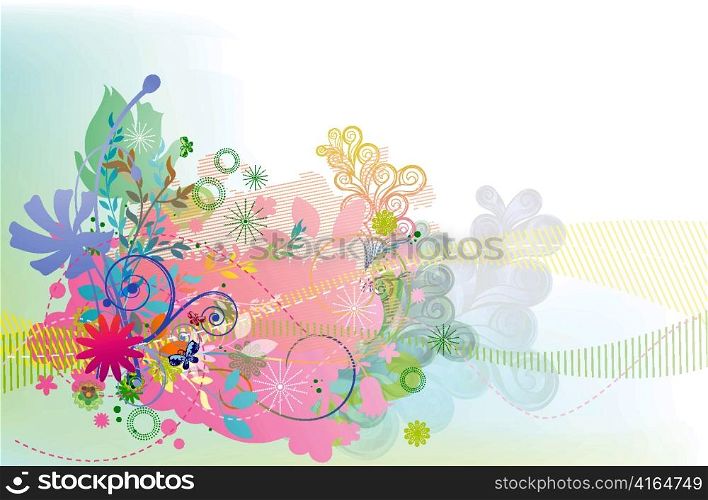 pastel floral vector illustration