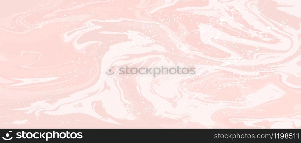 Pastel pink swirls luxury background. Blush marble texture backdrop. Overlay distress grain. For wallpapers, banners, posters, cards, invitations, design covers, presentation. Vector illustration.. Pastel pink swirls luxury background.
