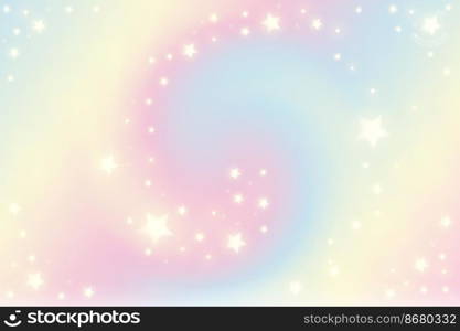 Pastel rainbow swirl background with stars. Fantasy neon unicorn pattern. Bright multicolored sky. Vector illustration. Pastel rainbow swirl background with stars. Fantasy neon unicorn pattern. Bright multicolored sky. Vector illustration.