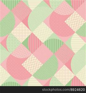 Pastel rosy and green geometric seamless pattern vector image