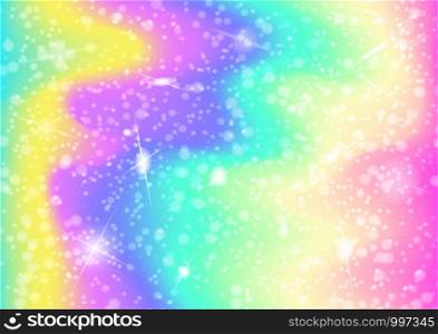 Pastel space sky with stars. Vector illustration of galaxy fantasy color background.The unicorn sky with rainbow. Bright candy background.. Pastel space sky with stars. Vector illustration