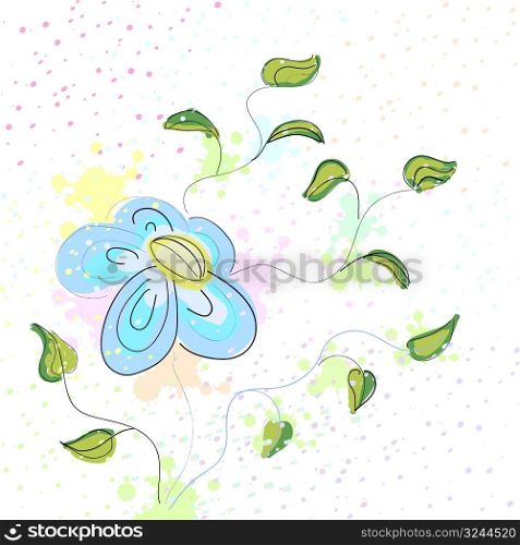Pastel spring flower hand drawn vector illustration