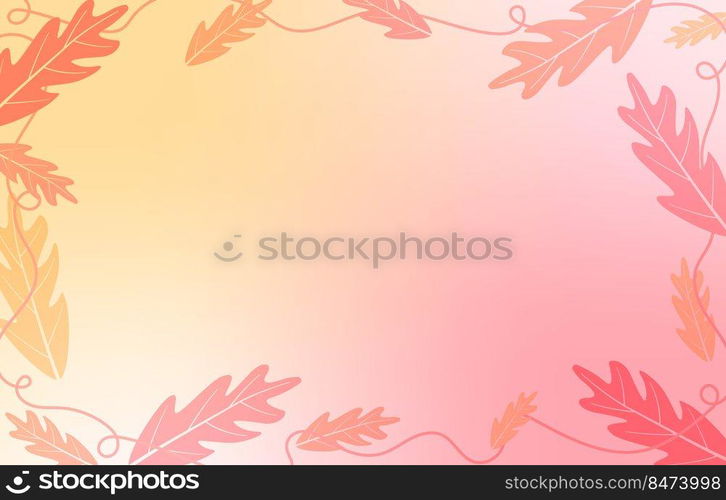 Pastel Yellow Red Pink Oak Leaf Organic Nature Background