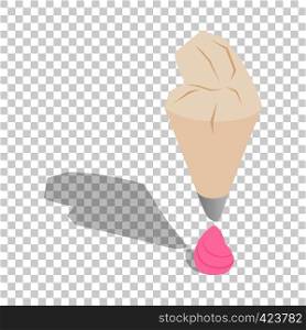 Pastry bag isometric icon 3d on a transparent background vector illustration. Pastry bag isometric icon