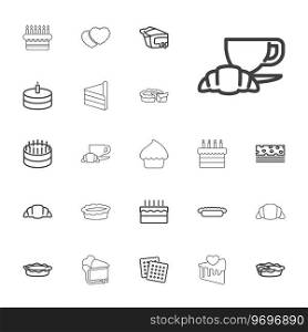 Pastry icons Royalty Free Vector Image