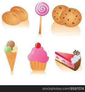 Pastry icons vector image