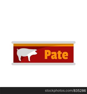 Pate tin can icon. Flat illustration of pate tin can vector icon for web isolated on white. Pate tin can icon, flat style