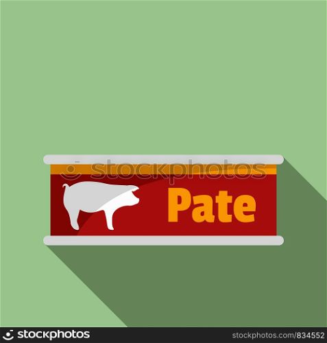 Pate tin can icon. Flat illustration of pate tin can vector icon for web design. Pate tin can icon, flat style
