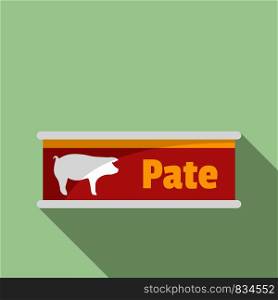 Pate tin can icon. Flat illustration of pate tin can vector icon for web design. Pate tin can icon, flat style