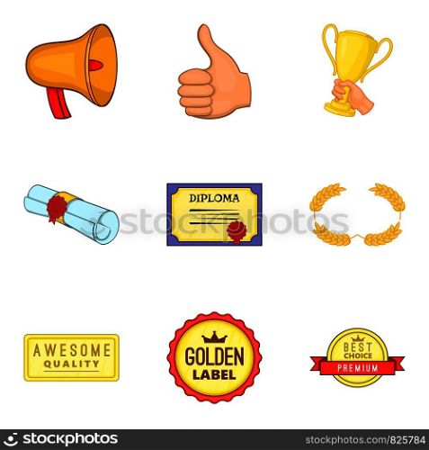 Patent icons set. Cartoon set of 9 patent vector icons for web isolated on white background. Patent icons set, cartoon style