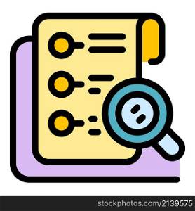Patient analysis icon. Outline patient analysis vector icon color flat isolated. Patient analysis icon color outline vector