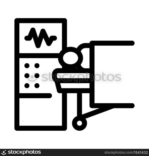 patient and surgeon medical equipment icon vector. patient and surgeon medical equipment sign. isolated contour symbol illustration. patient and surgeon medical equipment icon vector outline illustration