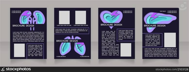 Patient and visitor guideline blank brochure layout design. Vertical poster template set with empty copy space for text. Premade corporate reports collection. Editable flyer paper pages. Patient and visitor guideline blank brochure layout design