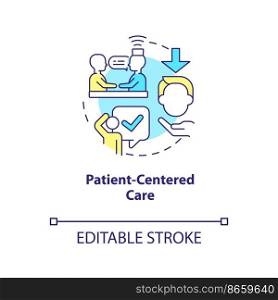 Patient centered care concept icon. Healthcare industry trend. Personalized medicine abstract idea thin line illustration. Isolated outline drawing. Editable stroke. Arial, Myriad Pro-Bold fonts used
. Patient centered care concept icon