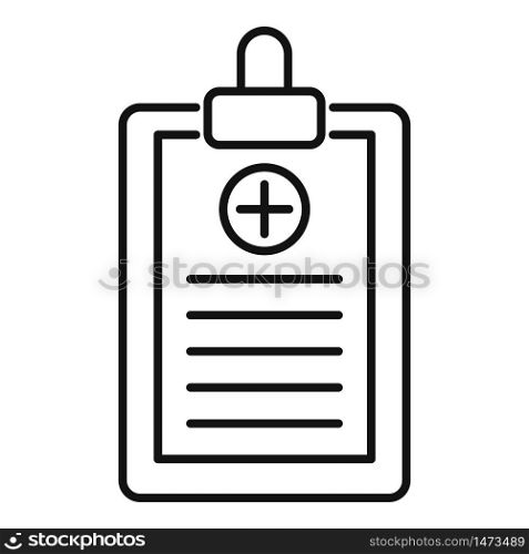 Patient checklist icon. Outline patient checklist vector icon for web design isolated on white background. Patient checklist icon, outline style