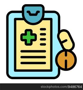 Patient clipboard icon outline vector. Care help. Nurse health color flat. Patient clipboard icon vector flat