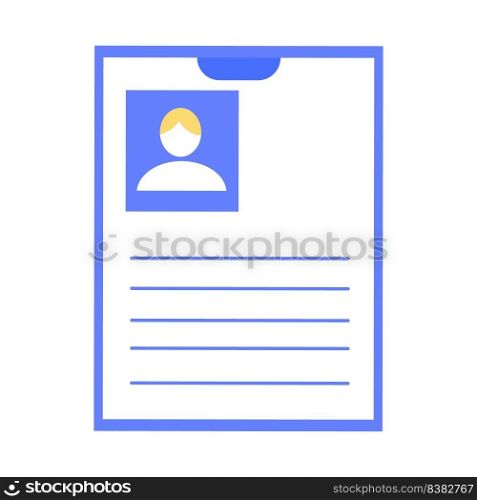 Patient registration form semi flat color vector object. Medical examination. Patient interview. Full sized item on white. Simple cartoon style illustration for web graphic design and animation. Patient registration form semi flat color vector object